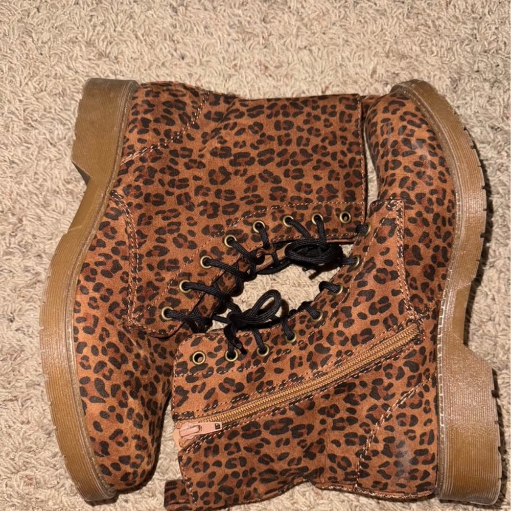 Leopard Print Ankle Boots for Women